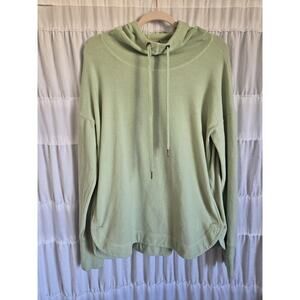 SWEATY BETTY Sweatshirt Womens M Green Escape Luxe Fleece Hoodie High Neck Soft